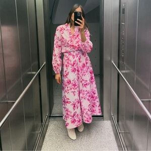 Zara pink floral set size XL NWT